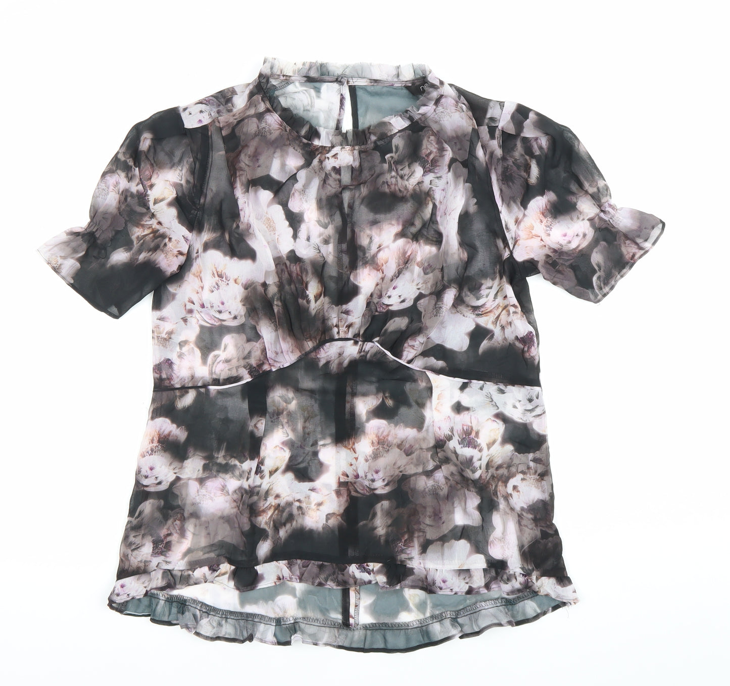 Next Womens Floral Sheer Chiffon Blouse Size 8 Multicoloured Tunic