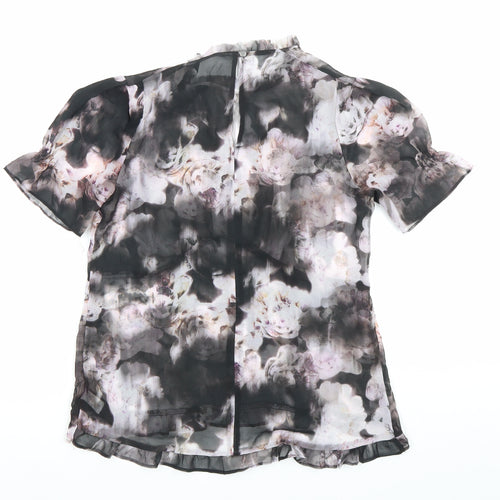 Next Womens Floral Sheer Chiffon Blouse Size 8 Multicoloured Tunic