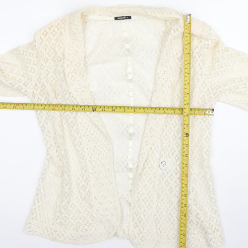 Roman Women Ivory Lace Kimono Blouse Size 12 3/4 Sleeve