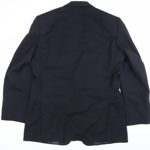 Marks and Spencer Men’s Navy Blue 42L Wool Blend Blazer Jacket