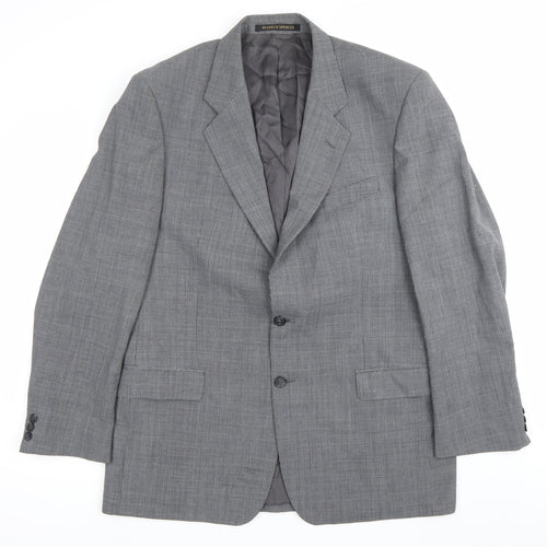 Marks and Spencer Men's Grey 42L Wool Blend Blazer Jacket Classic Fit