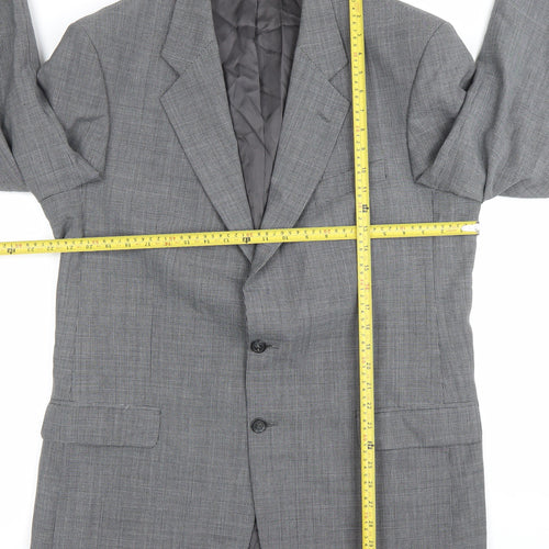 Marks and Spencer Men's Grey 42L Wool Blend Blazer Jacket Classic Fit