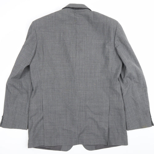 Marks and Spencer Men's Grey 42L Wool Blend Blazer Jacket Classic Fit