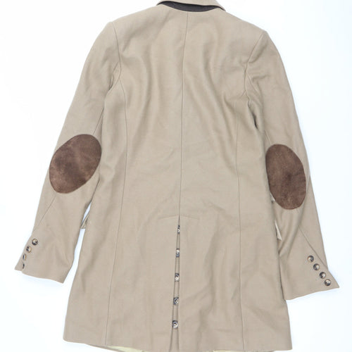 ASOS Women’s Beige Wool Blend Pea Coat UK 8 Mid-Length Classic