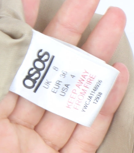 ASOS Women’s Beige Wool Blend Pea Coat UK 8 Mid-Length Classic