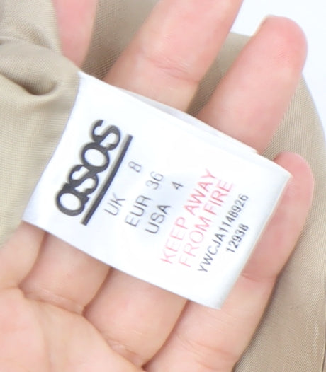 ASOS Women’s Beige Wool Blend Pea Coat UK 8 Mid-Length Classic