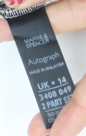 Marks and Spencer Autograph Women's Black Animal Print Ruffle Blouse Size 14