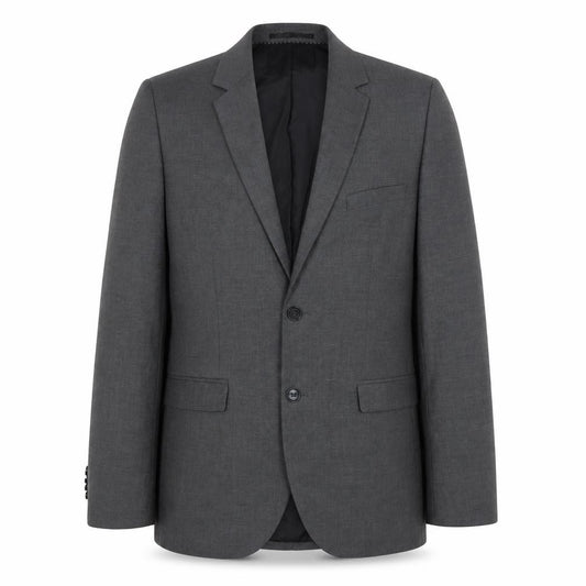 Front view of H&M Men Grey Blazer Jacket, size L, 40 Regular Fit Two Button