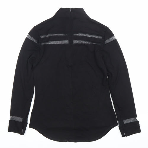 Karen Millen Womens Black Size 10 Mock Neck Long Sleeve Slim Blouse