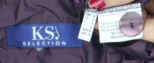 KSK Selection Womens Purple Blazer Jacket Size 12 Buttoned Pockets