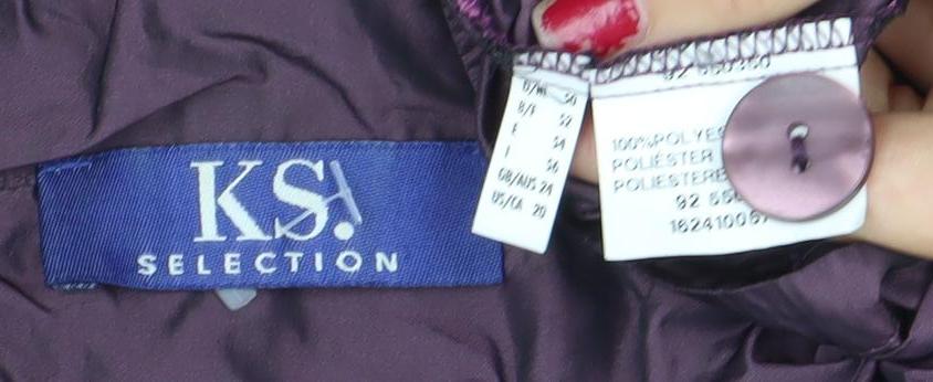 KSK Selection Womens Purple Blazer Jacket Size 12 Buttoned Pockets