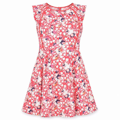 Warehouse Women’s Pink Floral Fit & Flare Dress Size 8 Sleeveless