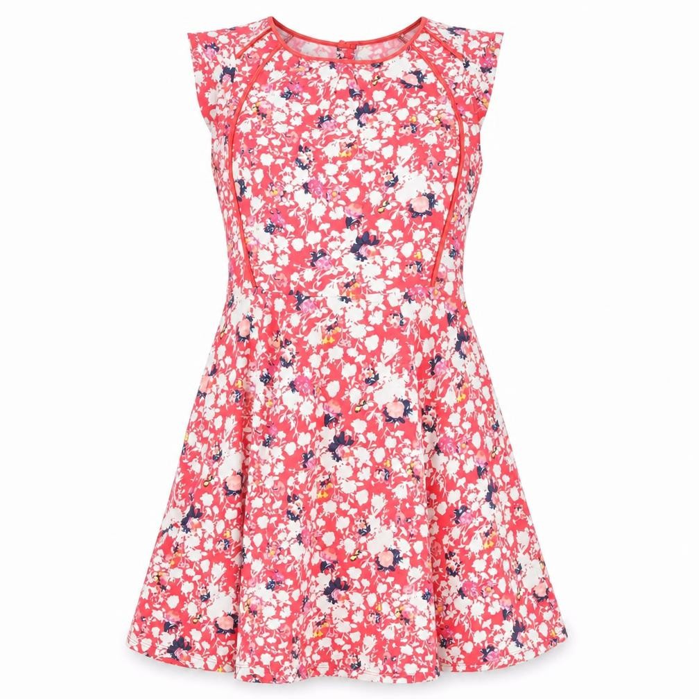 Warehouse Women’s Pink Floral Fit & Flare Dress Size 8 Sleeveless