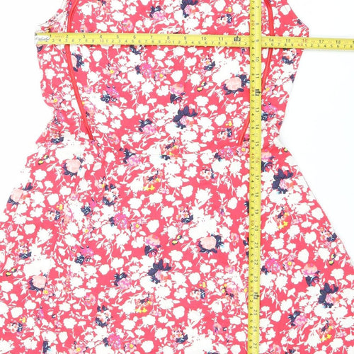 Warehouse Women’s Pink Floral Fit & Flare Dress Size 8 Sleeveless