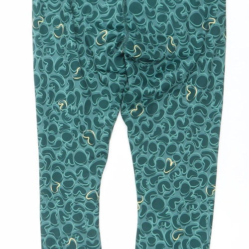 CiCi Womens Green Compression Activewear Leggings S Slim Fit Stretch