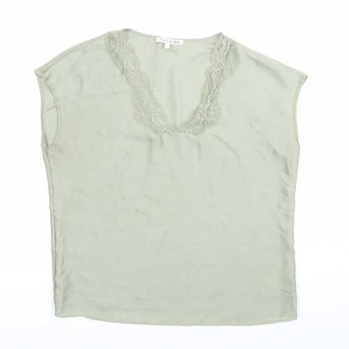 Next Women’s Petite Green Lace V-Neck Sleeveless Blouse Size 8
