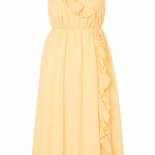 Jarlo Women’s Orange Maxi Dress Size 12 One Shoulder Ruffle