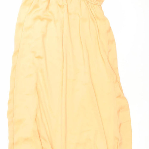 Jarlo Women’s Orange Maxi Dress Size 12 One Shoulder Ruffle