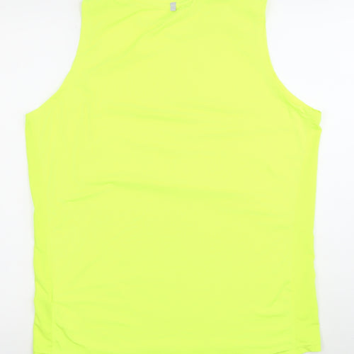 Crane Men's Yellow Sleeveless Tank Top L Moisture Wicking