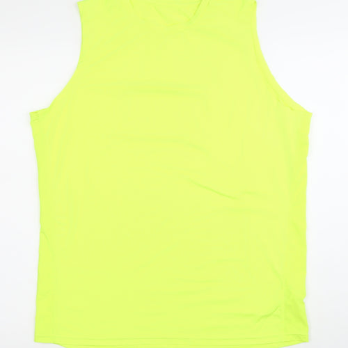 Crane Men's Yellow Sleeveless Tank Top L Moisture Wicking