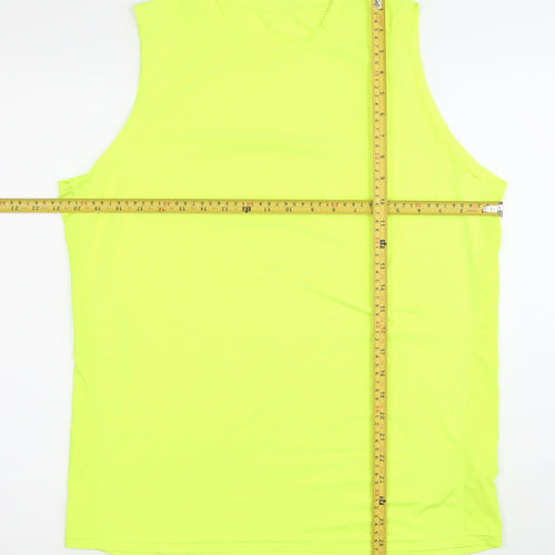Crane Men's Yellow Sleeveless Tank Top L Moisture Wicking