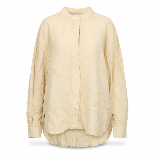 Zara Women’s Beige Long Sleeve Viscose Button-Up Shirt M