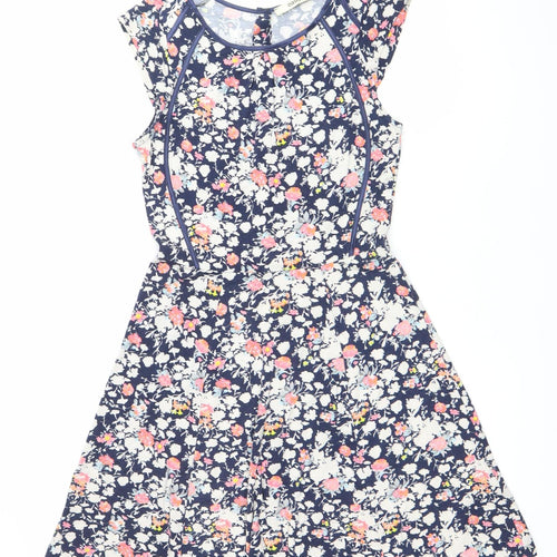 Oasis Womens Multicoloured Floral Fit & Flare Dress M