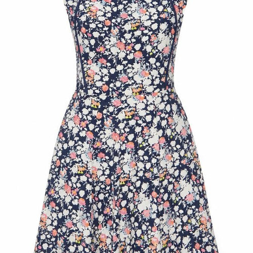 Oasis Womens Multicoloured Floral Fit & Flare Dress M