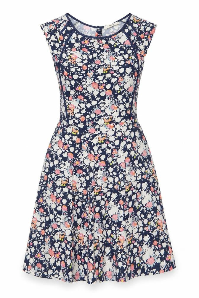 Oasis Womens Multicoloured Floral Fit & Flare Dress M