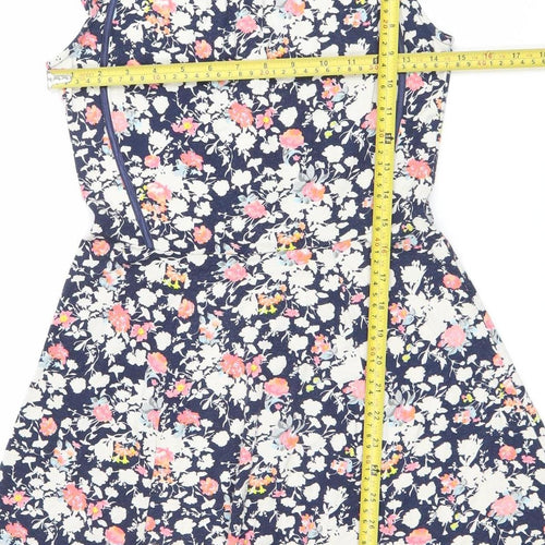 Oasis Womens Multicoloured Floral Fit & Flare Dress M