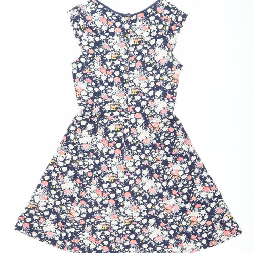 Oasis Womens Multicoloured Floral Fit & Flare Dress M