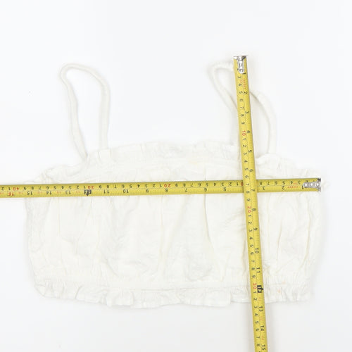 Dizzy Lizzy Women’s White Ruffle Camisole Tank Top Size M