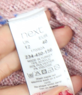 Next Womens Pink Size 12 Scoop Neck Knit Jumper