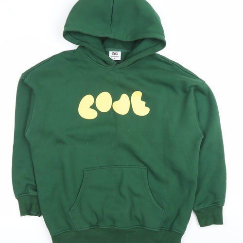 CiCi Loud & Proud Green Cotton Pullover Hoodie Women M