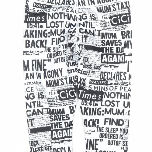 CiCi Womens Multicoloured S Slim Fit Word Print Activewear Leggings