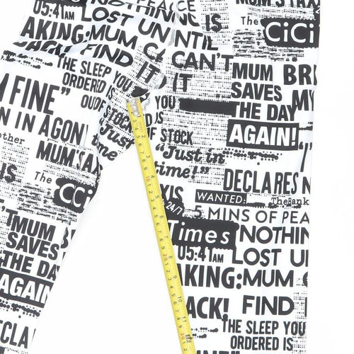 CiCi Womens Multicoloured S Slim Fit Word Print Activewear Leggings
