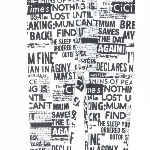 CiCi Womens Multicoloured S Slim Fit Word Print Activewear Leggings