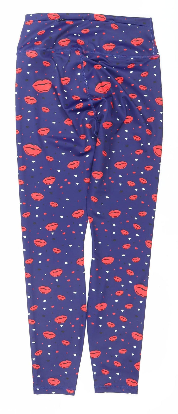 CiCi Womens Blue Red Lips Print Slim Fit Activewear Leggings Size S