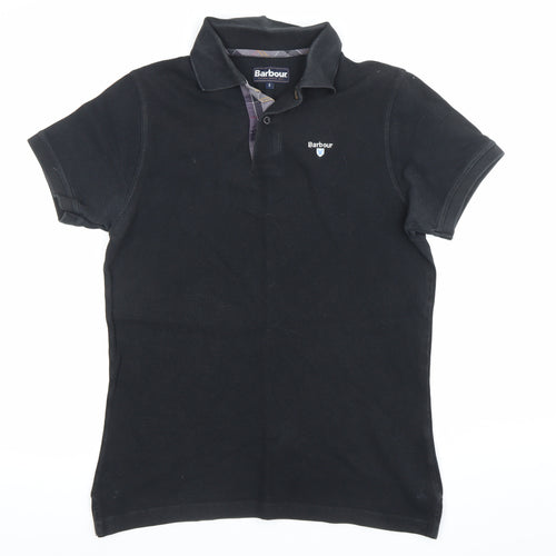 Barbour Men’s Black Cotton Short Sleeve Polo Shirt Size S