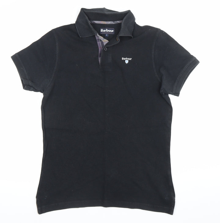 Barbour Men’s Black Cotton Short Sleeve Polo Shirt Size S