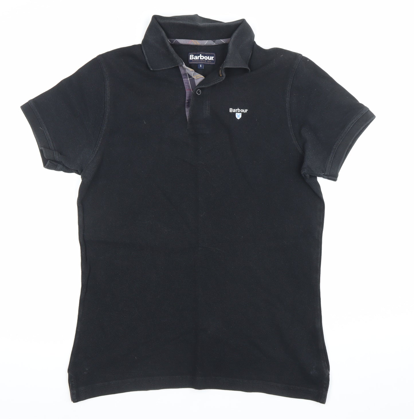 Barbour Men’s Black Cotton Short Sleeve Polo Shirt Size S