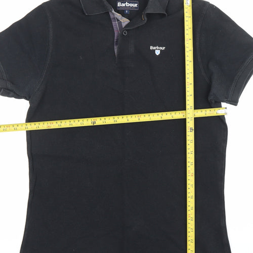 Barbour Men’s Black Cotton Short Sleeve Polo Shirt Size S