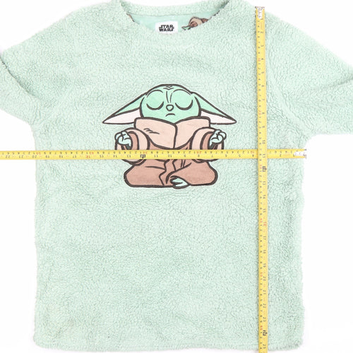 Star Wars Women Green Fleece Baby Yoda Pyjama Top Size S