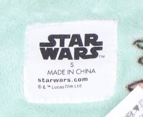 Star Wars Women Green Fleece Baby Yoda Pyjama Top Size S