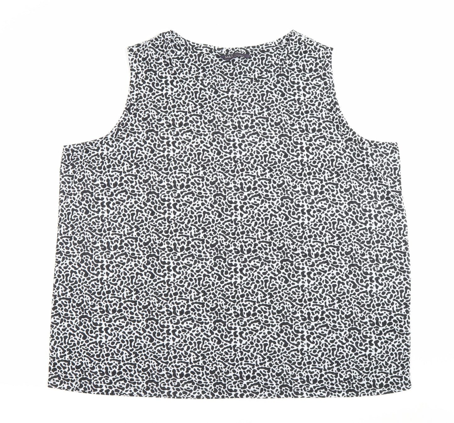 Marks and Spencer Women’s Black White Animal Print Tank Top Size 22