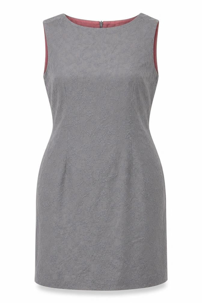 Debenhams Women’s Grey Floral Sheath Dress Size 14 Sleeveless