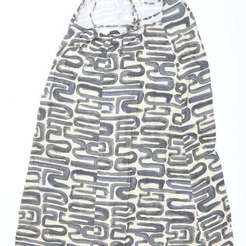 Zara Women’s Multicoloured XS Slip Dress Geometric Midi Summer