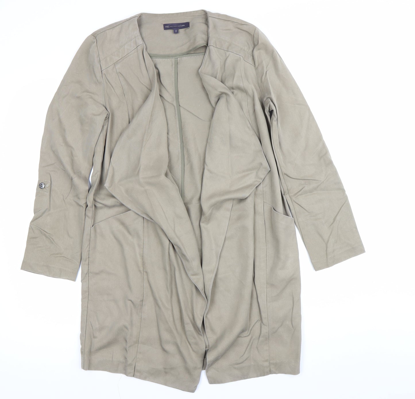 Marks and Spencer Women Beige Petite Size 6P Lyocell Coatigan