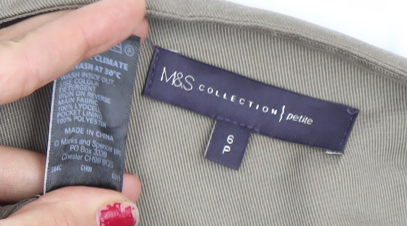 Marks and Spencer Women Beige Petite Size 6P Lyocell Coatigan
