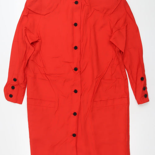Janina Schreck Women’s Red Shirt Dress Size 12 Viscose Vintage